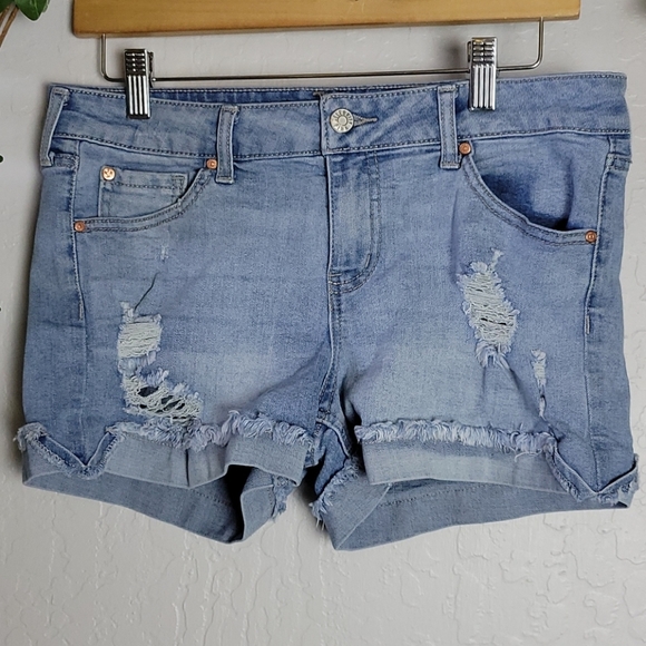 CELEBRITY PINK Cuff Frayed Jean Shorts 7/26 - Picture 1 of 10